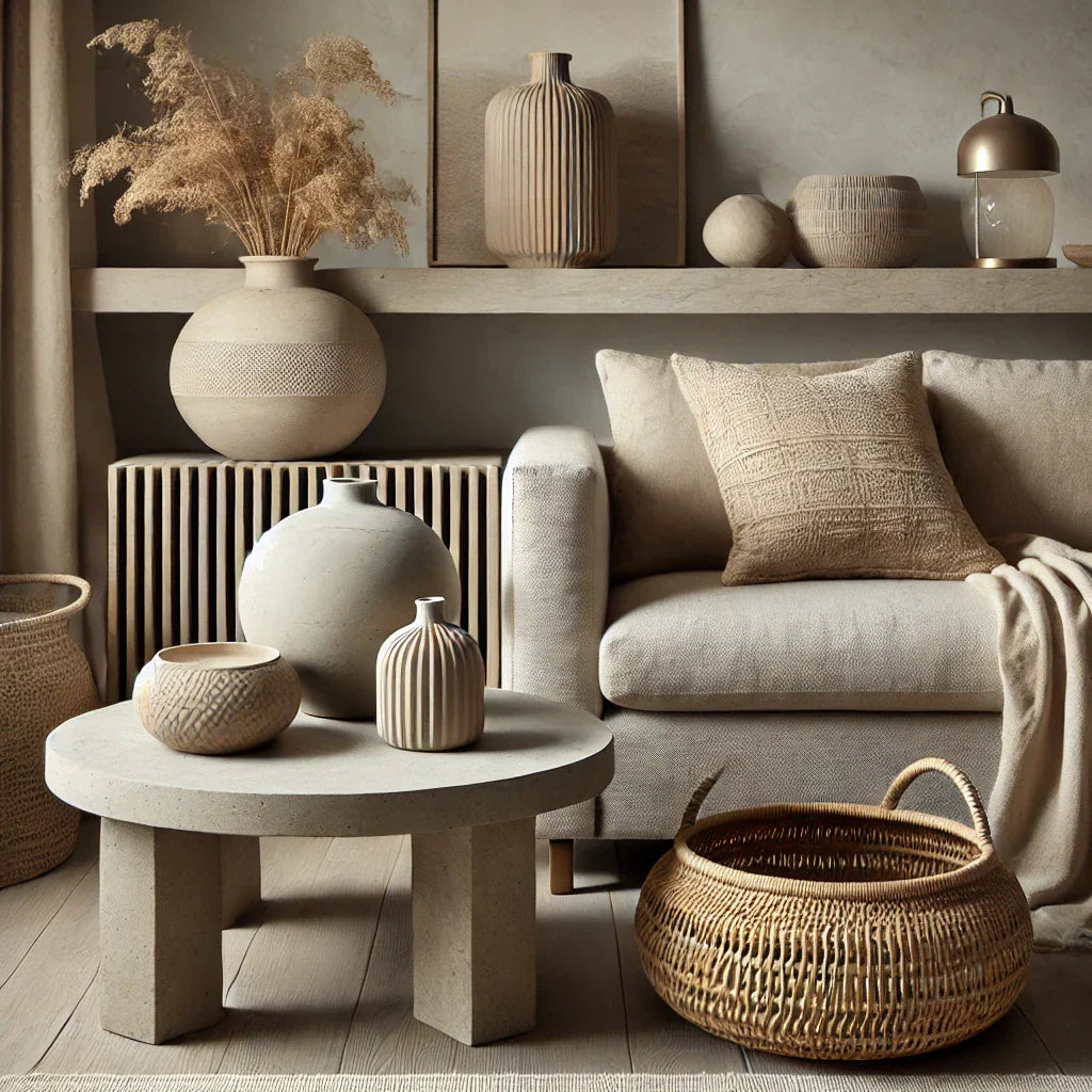 A cosy neutral interior shot
